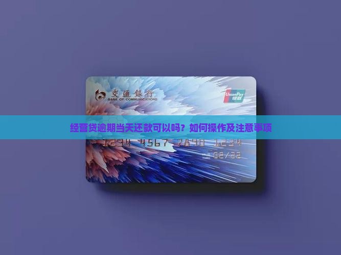 经营贷逾期当天还款可以吗
