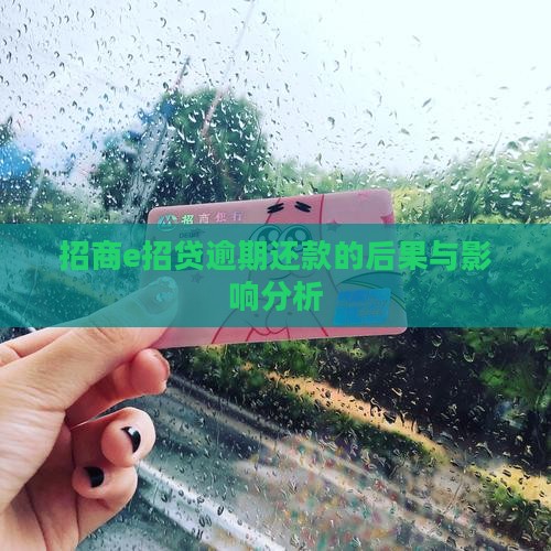 招商e招贷逾期还款的后果与影响分析
