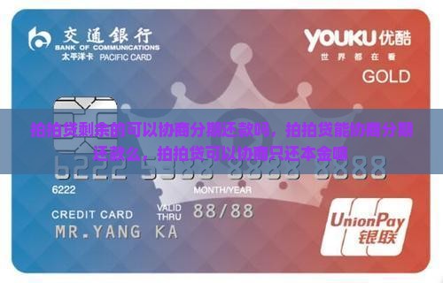 拍拍贷剩余的可以协商分期还款吗