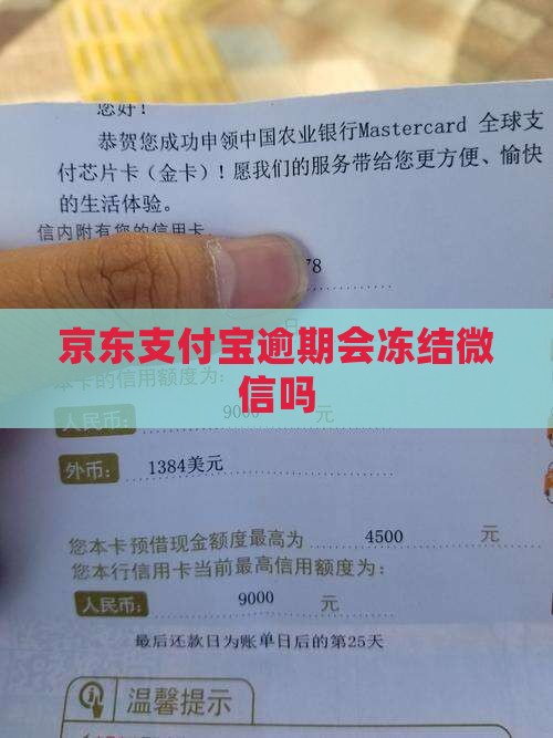 京东支付宝逾期会冻结微信吗