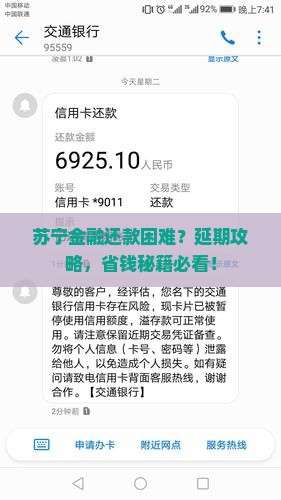 苏宁金融延期还款流程及条件解读