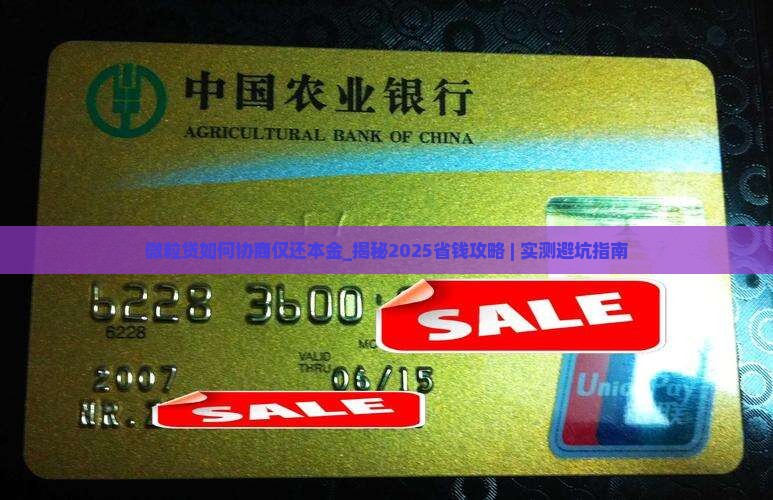 微粒贷如何协商仅还本金