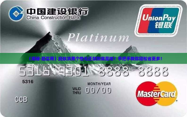 蚂蚁消费个性化还款是啥意思