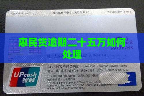 惠民贷逾期二十五万需要如何处理