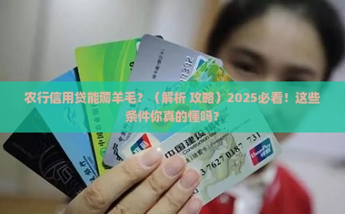 农行信用贷可以协商条件吗