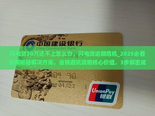 闪电贷30万还不上怎么办