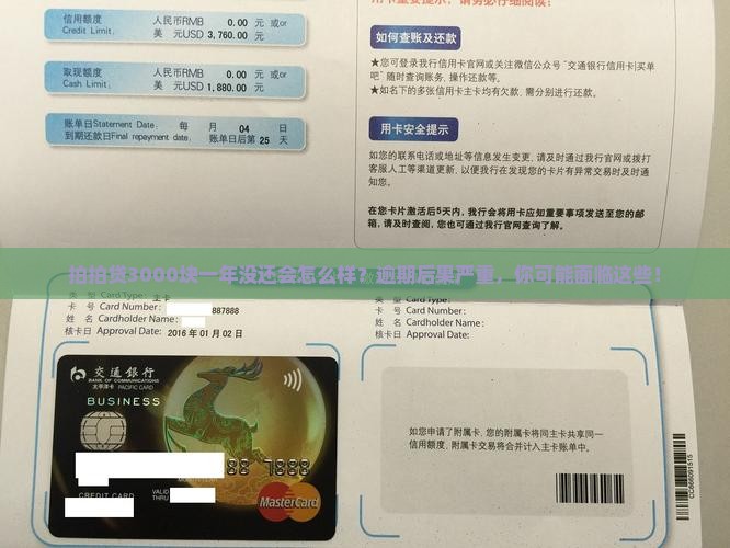 拍拍贷3000块一年没还会怎么样