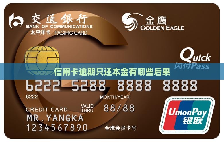 信用卡逾期只还本金有哪些后果