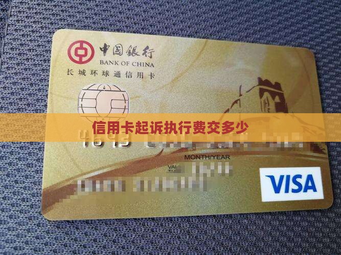 信用卡起诉执行费交多少