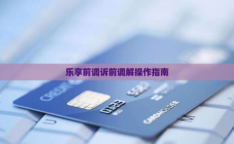 乐享诉前调解怎么操作