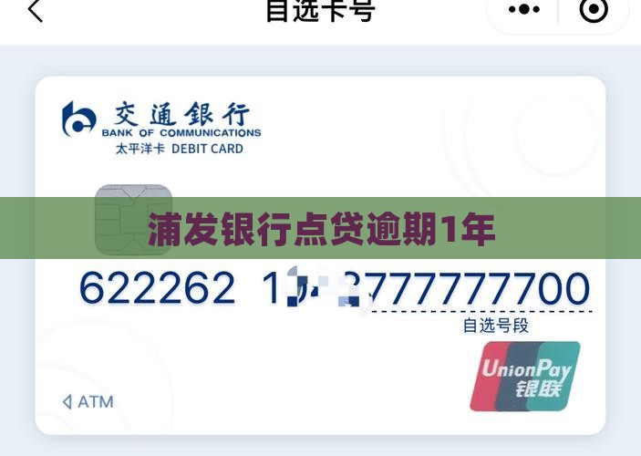 浦发银行点贷逾期1年