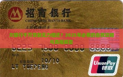 欠银行千万贷款无力偿还如何处理呢
