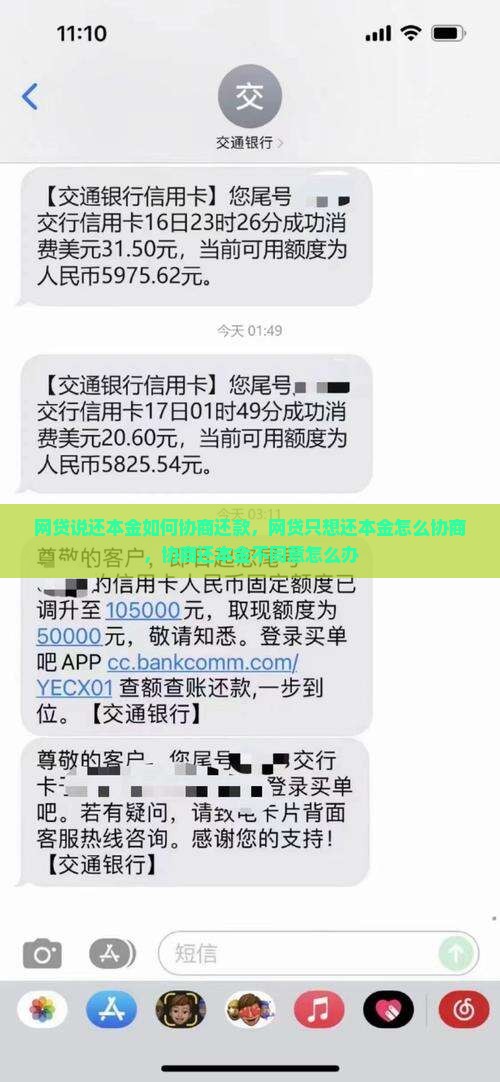 网贷说还本金如何协商还款