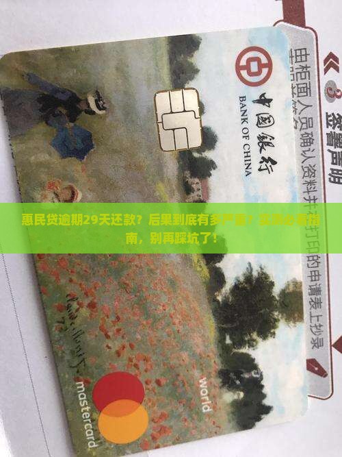 惠民贷逾期29天还款后果如何