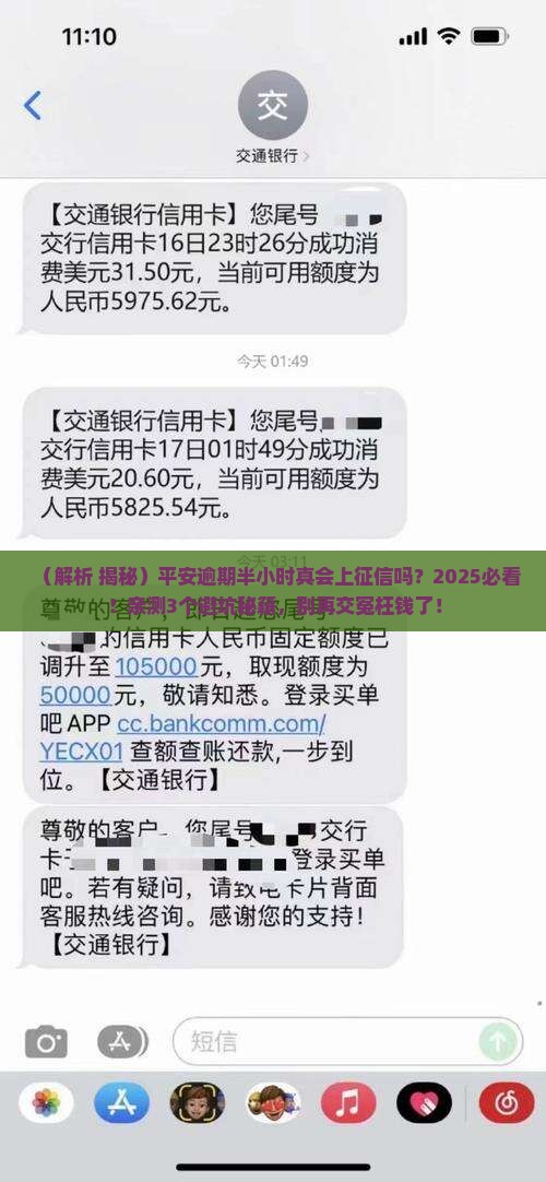 平安逾期半个小时上征信吗