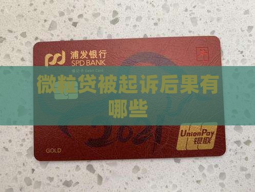 微粒贷被起诉后果有哪些