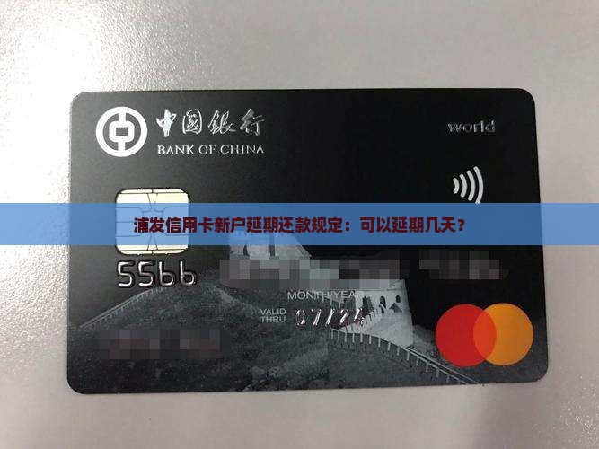 浦发信用卡新户延期还款规定