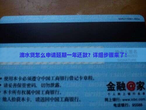 滴水贷怎么申请延期一年还款