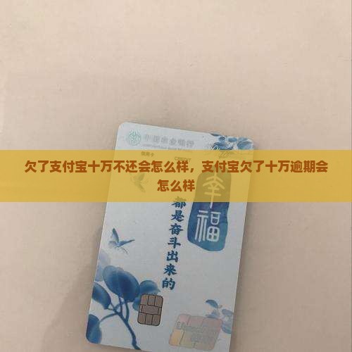 欠了支付宝十万不还会怎么样