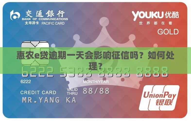 惠农e贷利息逾期一天会上征信吗怎么处理