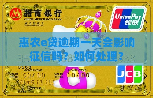 惠农e贷利息逾期一天会上征信吗怎么处理