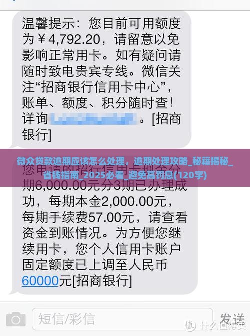 微众贷款逾期应该怎么处理