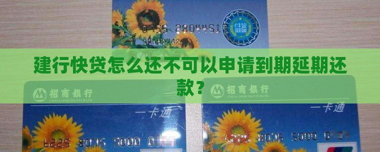 建行快贷怎么还不可以申请到期延期还款？