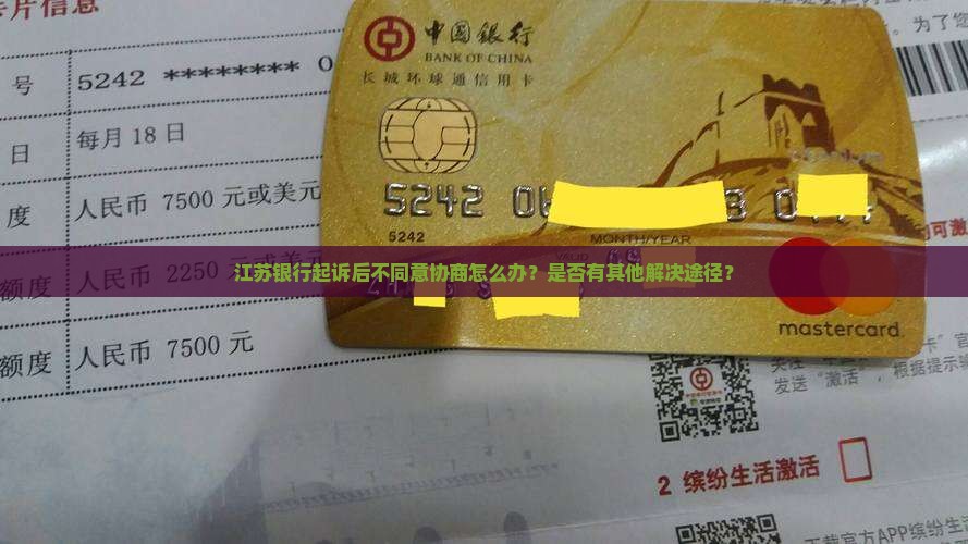江苏银行起诉后不同意协商怎么办？是否有其他解决途径？