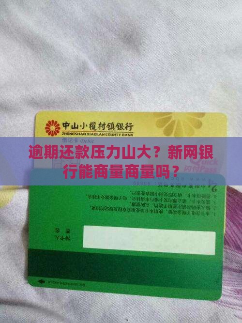 逾期还款压力山大？新网银行能商量商量吗？
