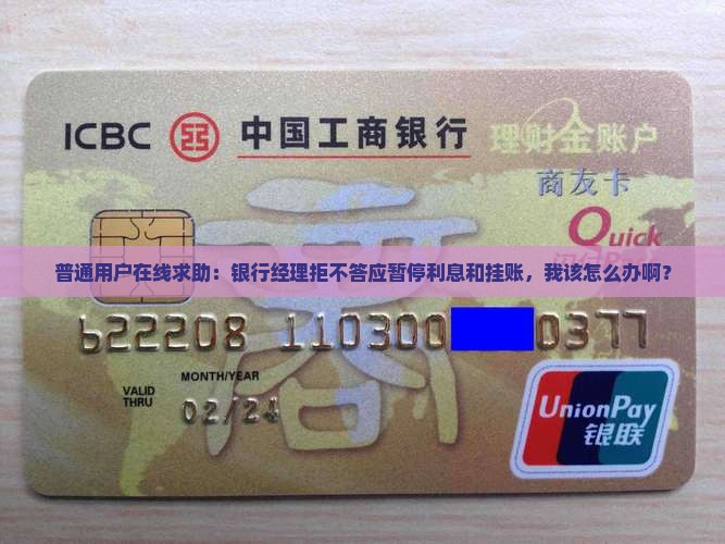普通用户在线求助：银行经理拒不答应暂停利息和挂账，我该怎么办啊？