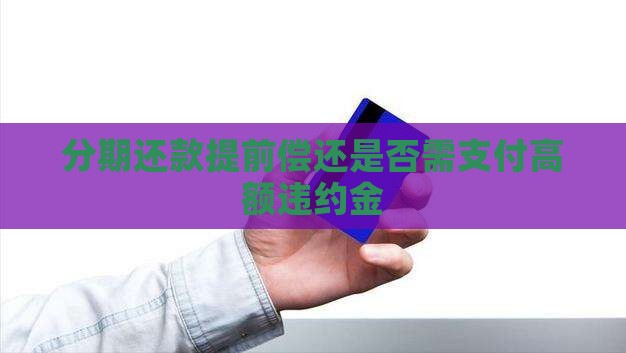 分期还款提前偿还是否需支付高额违约金