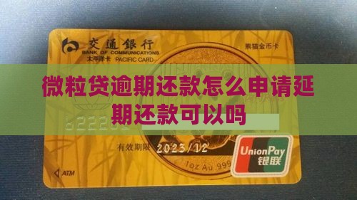 微粒贷逾期还款可以申请延期吗 微粒贷逾期还款可以申请延期吗