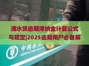 滴水贷逾期滞纳金计算公式与规定