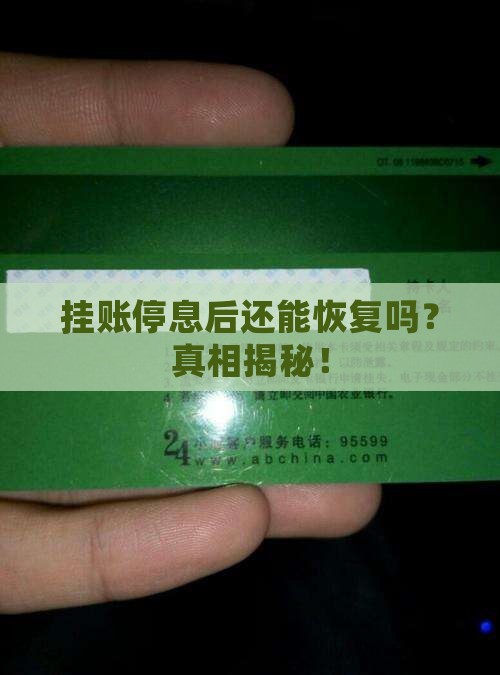 挂账停息后还能恢复吗