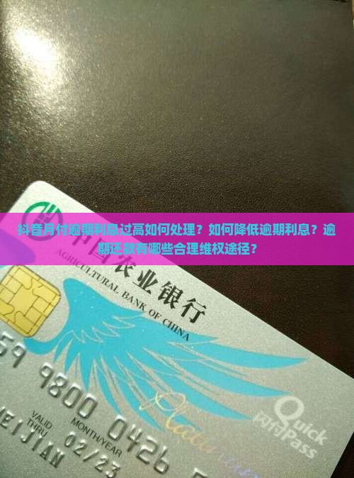 抖音月付逾期利息过高如何处理？如何降低逾期利息？逾期还款有哪些合理维权途径？