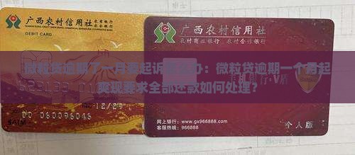 微粒贷逾期了一月要起诉怎么办：微粒贷逾期一个月起爽现要求全部还款如何处理？