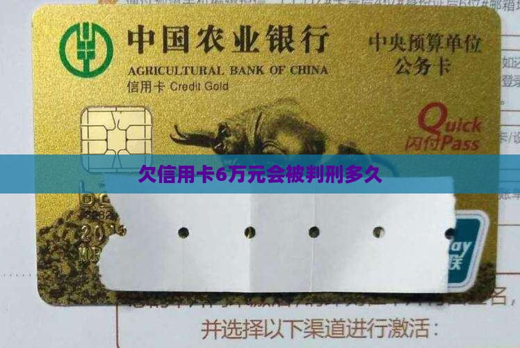 欠信用卡6万元会被判刑多久