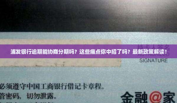 浦发银行逾期协商分期流程及条件解读