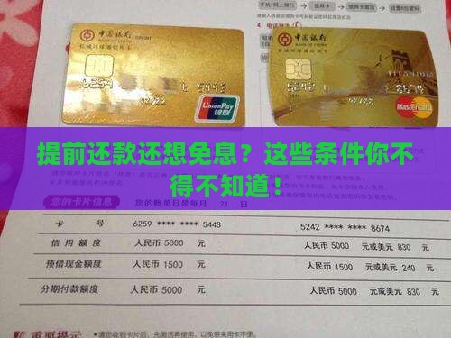 申请提前还款免息有哪些条件