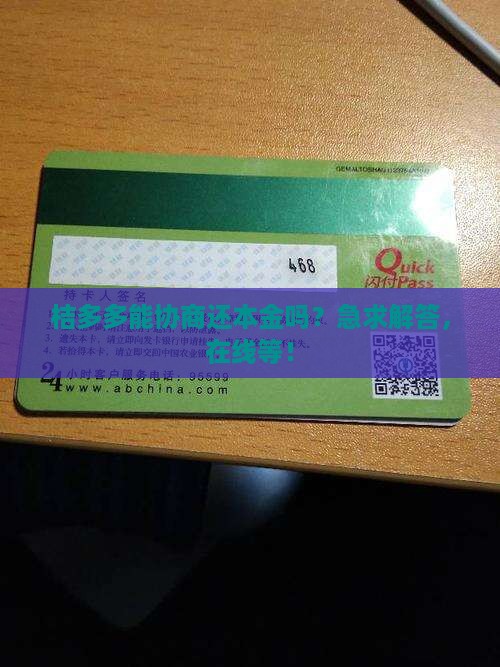 桔多多能够协商还本金吗