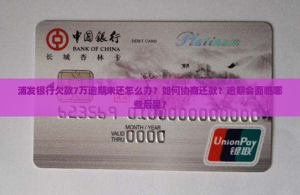 浦发银行欠7万逾期怎么处理