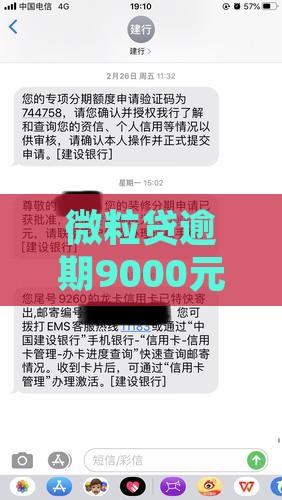 微粒贷逾期9000元该如何处理