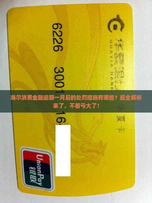 海尔消费金融逾期一月后的处罚措施有哪些
