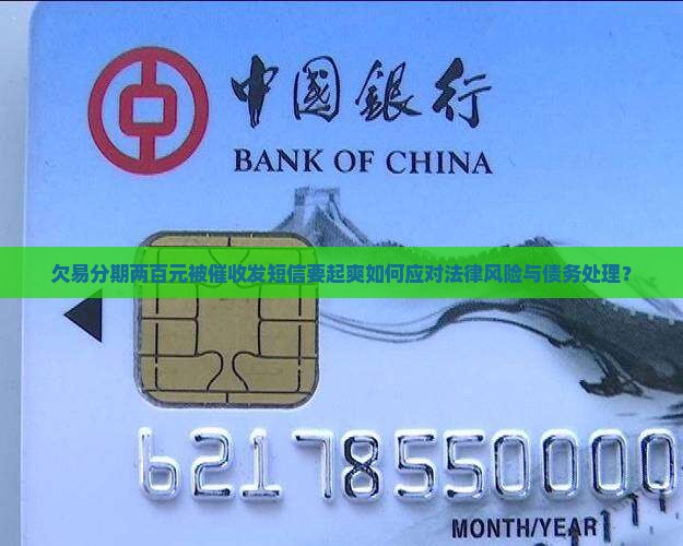 欠易分期两百元被催收发短信要起爽如何应对法律风险与债务处理？