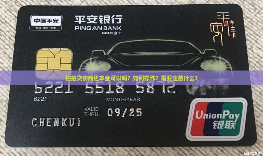 拍拍贷协商还本金可以吗如何操作