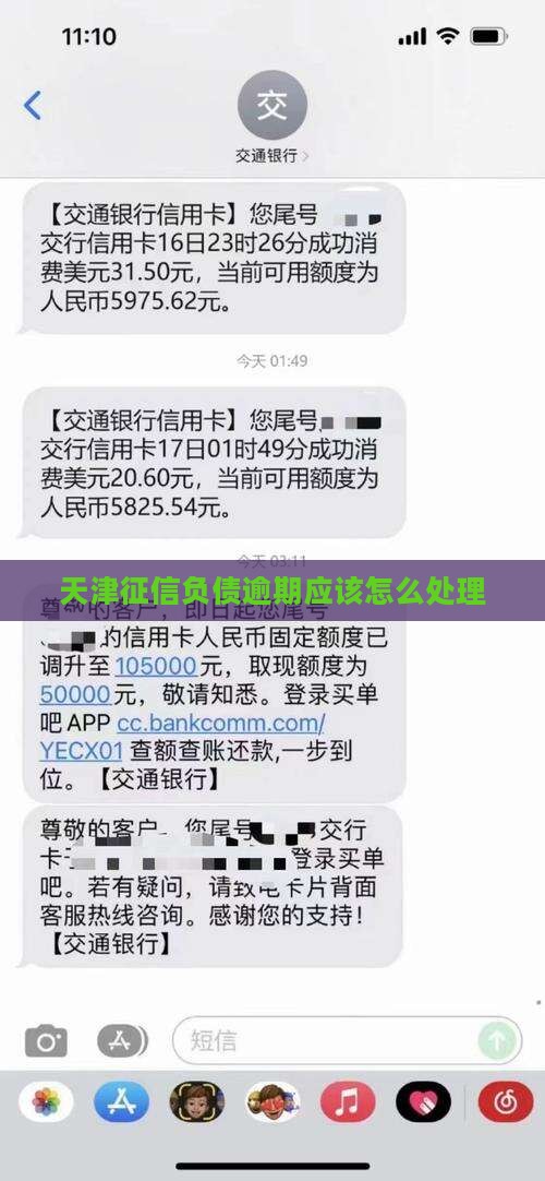 天津征信负债逾期应该怎么处理