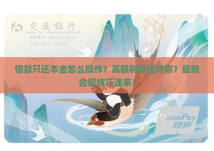 现金借款只还本金怎么操作