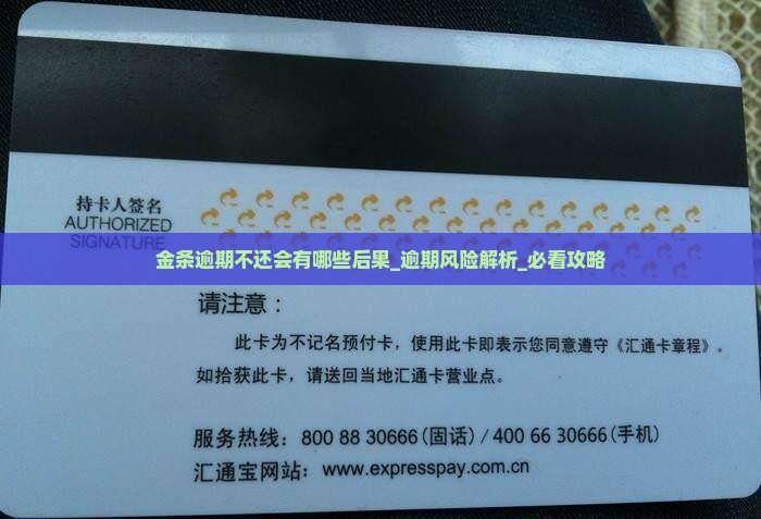 金条逾期不还会有哪些后果