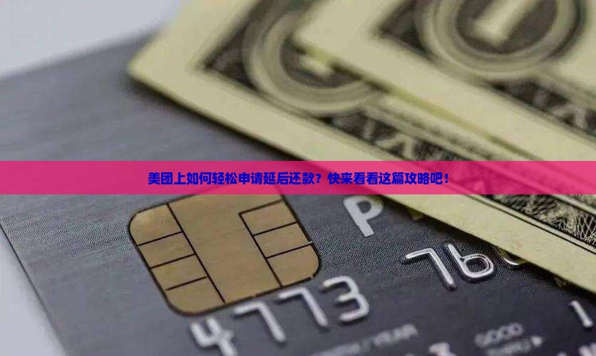 美团什么申请延期还款方法