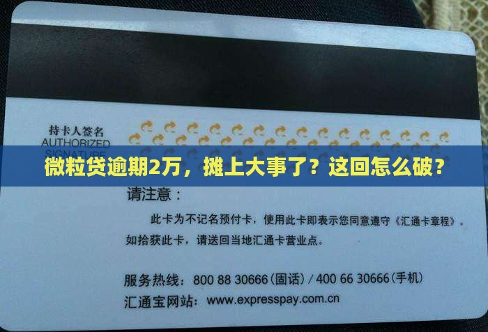 微粒贷逾期两万会被起诉吗怎么处理